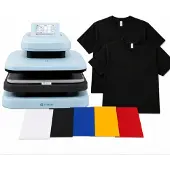 Loklik ImPress Auto 2-Smart Starter Set Blauw | Hittepers + HTV Flexfolie + T-shirts
