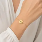 Yehwang Munt Armband met 1 Initiaal Goud