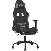 vidaXL Gamestoel met voetensteun stof zwart en camouflage