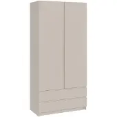 Selsey Bemmi – Kledingkast met 2 deuren en 2 lades, kasjmiergrijs, 100 cm