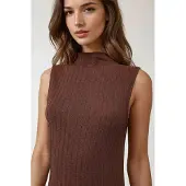 Hiccups for Kids Getextureerde Halterkraag Bodycon Maxi-jurk