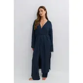 Gina Tricot Soft lace loungewear robeochtendjassen Blauw MDames