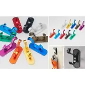 WT&D Set van 10 kledinghaken (paars, aluminium, roestvrij, schroefloos)