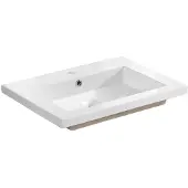 Meublorama Inbouwwastafel ELIO 60 cm wit glanzend keramiek rechthoekig design