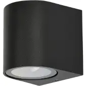 WT&D Afgeronde wandlamp buiten (zwart aluminium, IP65)