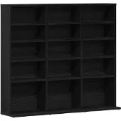 vidaXL CD-kast 100x23x89,5 cm bewerkt hout zwart eikenkleurig