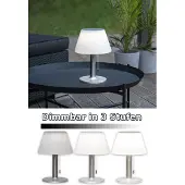 Best Season LED-solar-tafellamp Solia met trekschakelaar Solia, dimbaar, alu / grijs / zink, metaal, Modern