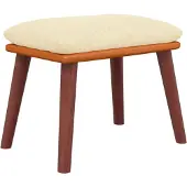 vidaXL Voetenbank 45x29,5x35 cm stof en kunstleer crèmekleurig