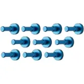 WT&D Set van 10 metalen kledinghaken, kapstok, lichtblauw
