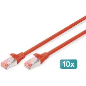 Digitus DK-1644-050-R10. Patchkabel Cat. 6, S/FTP, 5,0 meter, rood, verpakking van 10 stuks