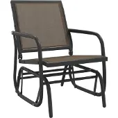 vidaXL Schuifstoel voor tuin 61x76x87 cm textileen staal bruin