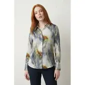 MyFashion Abstracte Print Knopsluiting Lange Mouwen Shirt