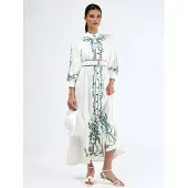 MSN Collection Bloemige Midi Hemdress met Ceintuur