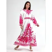 MSN Collection Paisley Print Maxi Jurk met Strikdetails