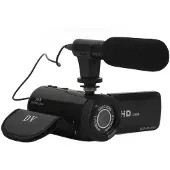 INF HD-digitale camera met groothoeklens Black