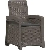 vidaXL Ligstoel Rieten Look Lichtgrijs en antracietkleurig PP