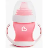 Munchkin Overgangsbeker - Gentle beker - Transition Cup - Anti-lek Beker voor Baby's – Vanaf 4 Maanden - 118ml - Roze - Drinkbeker