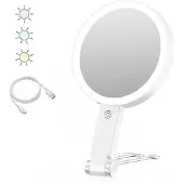 INF LED Make-upspiegel met Berenstandaard - 30x Vergroting, Draagbaar & Oplaadbaar White