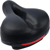INF Fietszadel breed en schokabsorberend Zwart