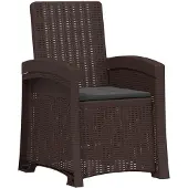 vidaXL Ligstoel Rieten Look Bruin en antracietkleurig PP