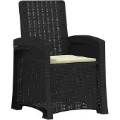 vidaXL Ligstoel Rieten Look Antraciet- en crèmekleurig PP