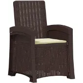 vidaXL Ligstoel Rieten Look Bruin en crèmekleurig PP