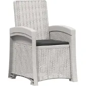 vidaXL Ligstoel Rieten Look Wit en antracietkleurig PP