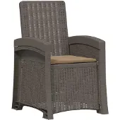 vidaXL Ligstoel Rieten Look Lichtgrijs en Taupe PP