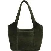 Hide & Stitches Suede Shoulderbag olive green