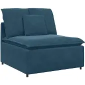 vidaXL Modulaire bank middenmodule met kussens 100 cm blauw