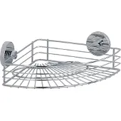 SOLAR PLUS Vacuum-Loc Hoekrek Bari chroom 31x22cm - Doucherek - Douchemand - Bevestigen zonder boren