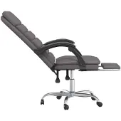 vidaXL Massage Relaxfauteuil voor op kantoor grijs kunstleer
