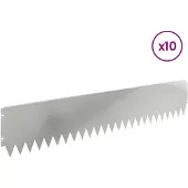 vidaXL Gazonrand 10 st 103 x 20 cm Staal zilver