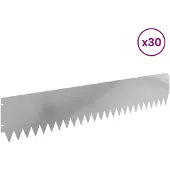 vidaXL Gazonrand 30 st 103 x 20 cm Staal zilver