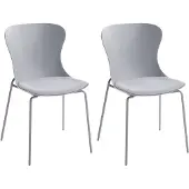 Beliani PITSBURG - Set van 2 eetkamerstoelen - Grijs - Polypropyleen