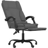 vidaXL Massage Relaxfauteuil voor op kantoor donkergrijs stof