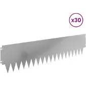 vidaXL Gazonrand 30 st 103 x 25 cm Staal zilver