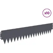 vidaXL Gazonrand 10 st 103 x 20 cm Staal Antraciet