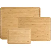 Beliani FOUACE - Set van 3 snijplanken - Lichtbruin - Bamboe