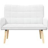 vidaXL 2-Zits Sofa Wit 115 x 61 x 87 cm Stof