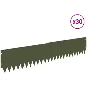 vidaXL Gazonrand 30 st 103 x 20 cm Staal Olijfgroen