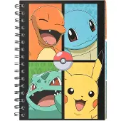 Nintendo notitieboek Pokemon met 3 tabbladen - kleurrijk speelgoed.