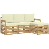 Syfax Buiten bankenset 4 pcs Wit en crèmekleurig