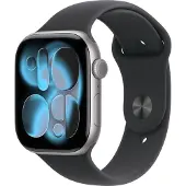 Apple Watch S11, 46 mm, Sportband, zwart