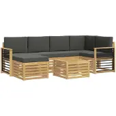 Syfax Buiten bankenset 7 pcs Wit en antracietkleurig Polyester