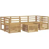 vidaXL Buiten bank set 7 pcs Wit Massief Acacia Hout