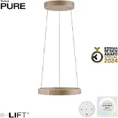 Paul Neuhaus Ronde hanglamp Pure E-Clipse brons Ø 50cm