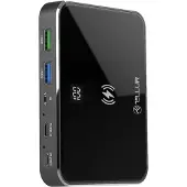 Tellur GPD100 Powerbank met grafene, 10000mAh, Qi-opladen + 2xQC3.0 + PD, zwart