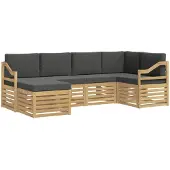 Syfax Buiten bankenset 6 pcs Wit en antracietkleurig Polyester