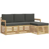 Syfax Buiten bankenset 4 pcs Wit en antracietkleurig